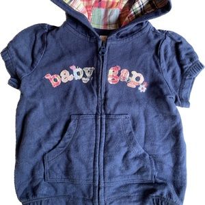 Gap Baby Girl Hoodie Jacket Blue Zip Up Sz 6 12 months